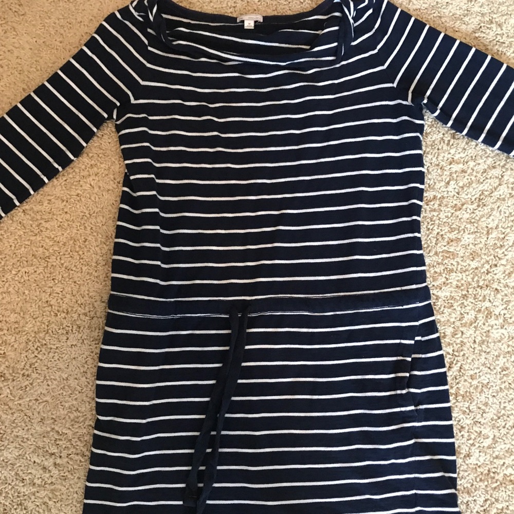 Blue and white striped Gap dress